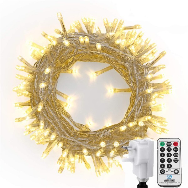 Geemoo Christmas Fairy Lights Mains Powered, 66ft/...